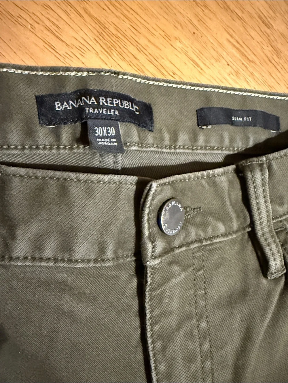 Men's Olive Green Chino Pants - Classic Straight Fit
